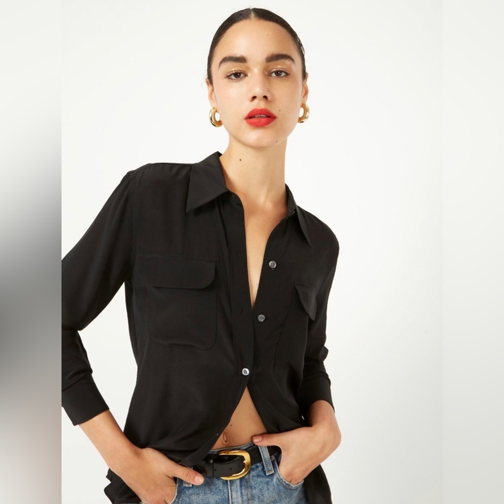 Black silk shirt from Equipment